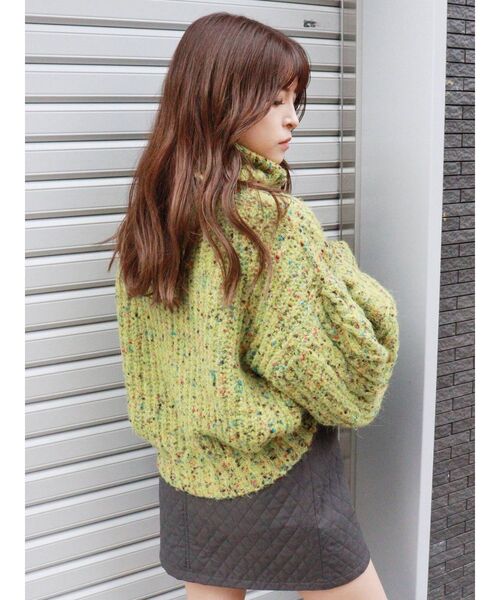 MURUA（ムルーア）の「MIXネップオフタートルニット（ニット/セーター・レディース・ブルー/グリーン/グレー・FREE）」の13枚目の写真