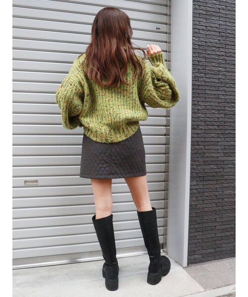 MURUA（ムルーア）の「MIXネップオフタートルニット（ニット/セーター・レディース・ブルー/グリーン/グレー・FREE）」の15枚目の写真