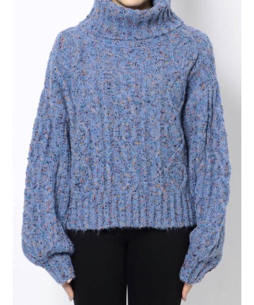 MURUA（ムルーア）の「MIXネップオフタートルニット（ニット/セーター・レディース・ブルー/グリーン/グレー・FREE）」の17枚目の写真