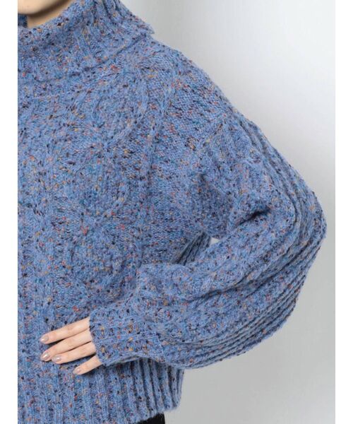 MURUA（ムルーア）の「MIXネップオフタートルニット（ニット/セーター・レディース・ブルー/グリーン/グレー・FREE）」の21枚目の写真