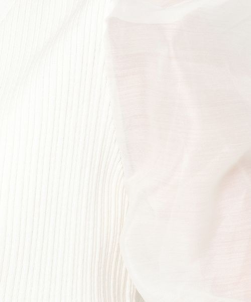 mysty woman（ミスティウーマン）の「シアースリーブリブカーディガン　183876（カーディガン/ボレロ・レディース・オフホワイト/グレイッシュブルー/ブラック・FREE）」の15枚目の写真