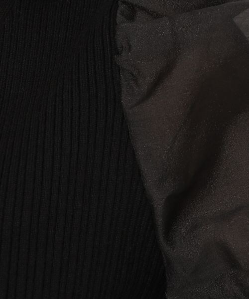 mysty woman（ミスティウーマン）の「シアースリーブリブカーディガン　183876（カーディガン/ボレロ・レディース・オフホワイト/グレイッシュブルー/ブラック・FREE）」の14枚目の写真