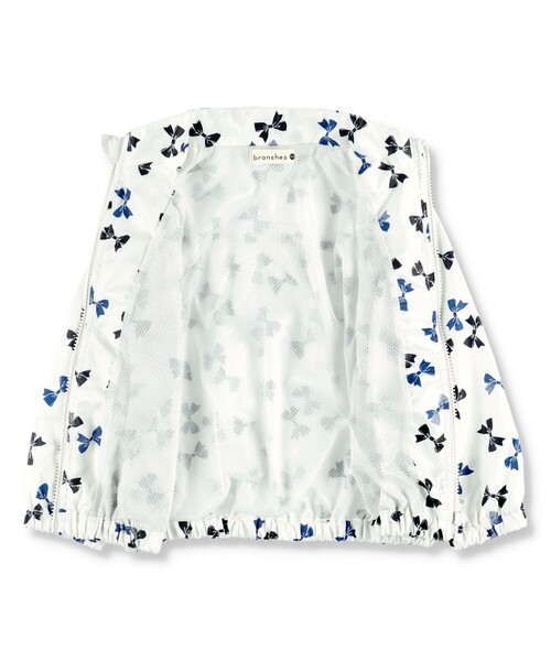 BRANSHES（ブランシェス）の「【撥水加工】花柄/リボン柄ウィンドブレーカー（ナイロンジャケット・キッズ・オフホワイト/ピンク・130/100/120/140/110/90/150）」の12枚目の写真