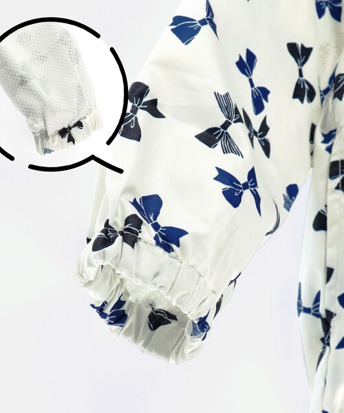 BRANSHES（ブランシェス）の「【撥水加工】花柄/リボン柄ウィンドブレーカー（ナイロンジャケット・キッズ・オフホワイト/ピンク・130/100/120/140/110/90/150）」の14枚目の写真