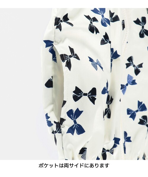 BRANSHES（ブランシェス）の「【撥水加工】花柄/リボン柄ウィンドブレーカー（ナイロンジャケット・キッズ・オフホワイト/ピンク・130/100/120/140/110/90/150）」の15枚目の写真