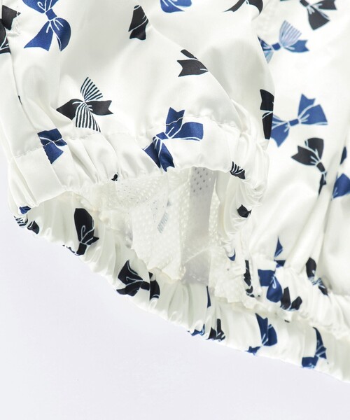 BRANSHES（ブランシェス）の「【撥水加工】花柄/リボン柄ウィンドブレーカー（ナイロンジャケット・キッズ・オフホワイト/ピンク・130/100/120/140/110/90/150）」の16枚目の写真