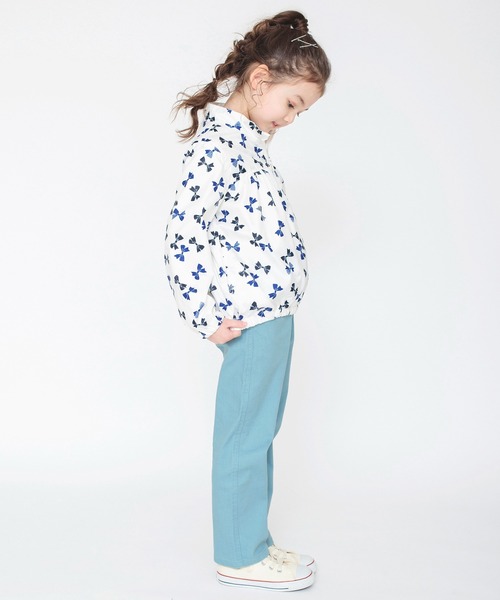 BRANSHES（ブランシェス）の「【撥水加工】花柄/リボン柄ウィンドブレーカー（ナイロンジャケット・キッズ・オフホワイト/ピンク・130/100/120/140/110/90/150）」の4枚目の写真