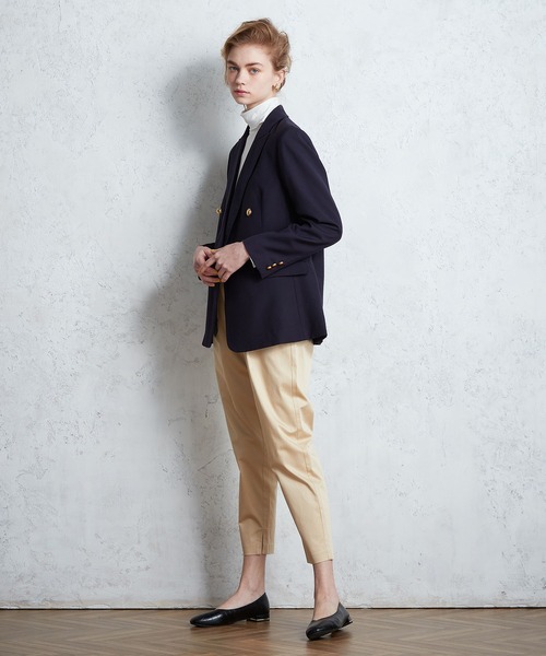 LE SOUK HOLIDAY（ルスークホリデー）の「タックテーパードパンツ（チノパンツ・レディース・カーキ/ブラウン/チャコールグレー/ブラック/ベージュ/ブルー・M/L/S）」の8枚目の写真