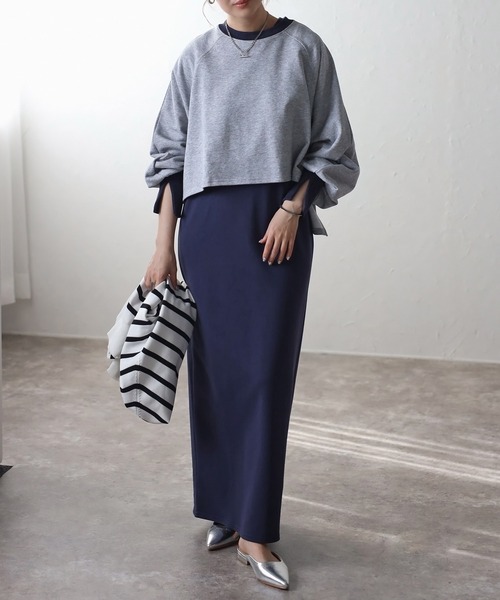 ワンピース Bonjour スウェットコンビワンピース（ワンピース）｜Bonjour Sagan