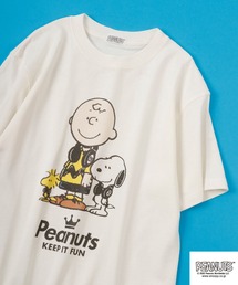 PEANUTS ヘッドフォン スヌーピー/チャーリーブラウン/ウッドストック/オラフ/ペパーミントパティ/マーシー 半袖Tシャツ