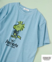 PEANUTS ヘッドフォン スヌーピー/チャーリーブラウン/ウッドストック/オラフ/ペパーミントパティ/マーシー 半袖Tシャツ