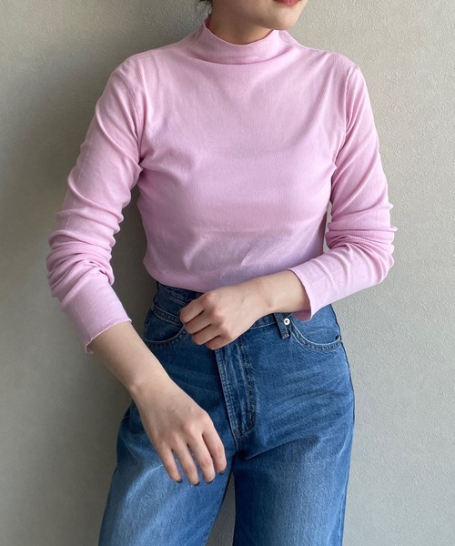 LOWRYS FARM（ローリーズファーム）の「シアーカラーハイネックＬＳ　193963（Tシャツ/カットソー・レディース・ブルー/ブラック/ホワイト/ピンク・FREE）」の9枚目の写真