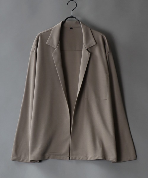 SITRY（シトリー）の「amundsen tailored collar BIG jacket/梨地織り テーラード カラー ビッグ ジャケット セットアップ対応可（テーラードジャケット・メンズ・ブラック/チャコールグレー/ベージュ/グレー/グリーン/カーキ/ブラウン/ネイビー・M/L/LL）」の5枚目の写真