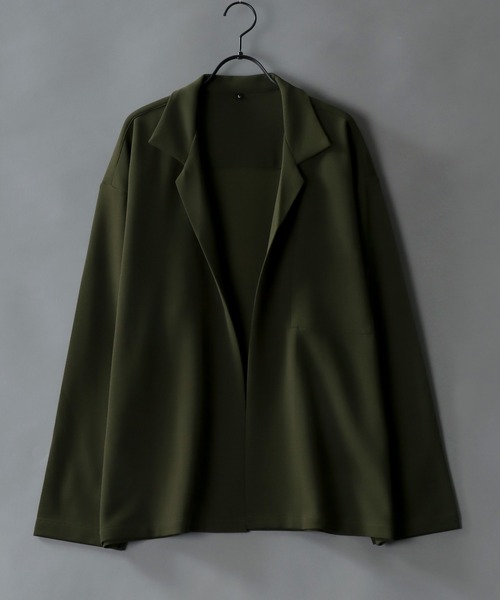 SITRY（シトリー）の「amundsen tailored collar BIG jacket/梨地織り テーラード カラー ビッグ ジャケット セットアップ対応可（テーラードジャケット・メンズ・ブラック/チャコールグレー/ベージュ/グレー/グリーン/カーキ/ブラウン/ネイビー・M/L/LL）」の6枚目の写真