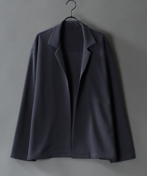 SITRY（シトリー）の「amundsen tailored collar BIG jacket/梨地織り テーラード カラー ビッグ ジャケット セットアップ対応可（テーラードジャケット・メンズ・ブラック/チャコールグレー/ベージュ/グレー/グリーン/カーキ/ブラウン/ネイビー・M/L/LL）」の3枚目の写真