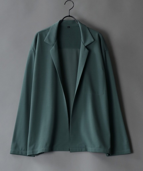 SITRY（シトリー）の「amundsen tailored collar BIG jacket/梨地織り テーラード カラー ビッグ ジャケット セットアップ対応可（テーラードジャケット・メンズ・ブラック/チャコールグレー/ベージュ/グレー/グリーン/カーキ/ブラウン/ネイビー・M/L/LL）」の7枚目の写真