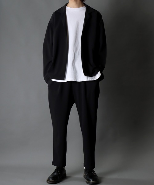 SITRY（シトリー）の「amundsen tailored collar BIG jacket/梨地織り テーラード カラー ビッグ ジャケット セットアップ対応可（テーラードジャケット・メンズ・ブラック/チャコールグレー/ベージュ/グレー/グリーン/カーキ/ブラウン/ネイビー・M/L/LL）」の16枚目の写真