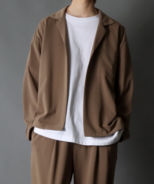 SITRY（シトリー）の「amundsen tailored collar BIG jacket/梨地織り テーラード カラー ビッグ ジャケット セットアップ対応可（テーラードジャケット・メンズ・ブラック/チャコールグレー/ベージュ/グレー/グリーン/カーキ/ブラウン/ネイビー・M/L/LL）」の18枚目の写真