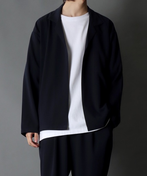 SITRY（シトリー）の「amundsen tailored collar BIG jacket/梨地織り テーラード カラー ビッグ ジャケット セットアップ対応可（テーラードジャケット・メンズ・ブラック/チャコールグレー/ベージュ/グレー/グリーン/カーキ/ブラウン/ネイビー・M/L/LL）」の12枚目の写真