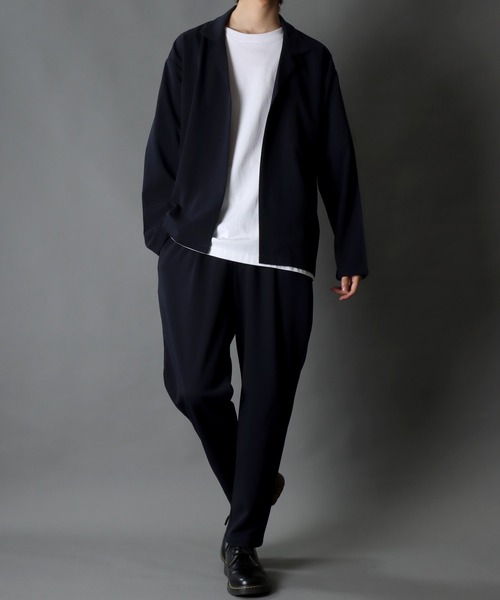 SITRY（シトリー）の「amundsen tailored collar BIG jacket/梨地織り テーラード カラー ビッグ ジャケット セットアップ対応可（テーラードジャケット・メンズ・ブラック/チャコールグレー/ベージュ/グレー/グリーン/カーキ/ブラウン/ネイビー・M/L/LL）」の13枚目の写真