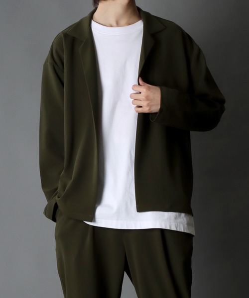 SITRY（シトリー）の「amundsen tailored collar BIG jacket/梨地織り テーラード カラー ビッグ ジャケット セットアップ対応可（テーラードジャケット・メンズ・ブラック/チャコールグレー/ベージュ/グレー/グリーン/カーキ/ブラウン/ネイビー・M/L/LL）」の21枚目の写真
