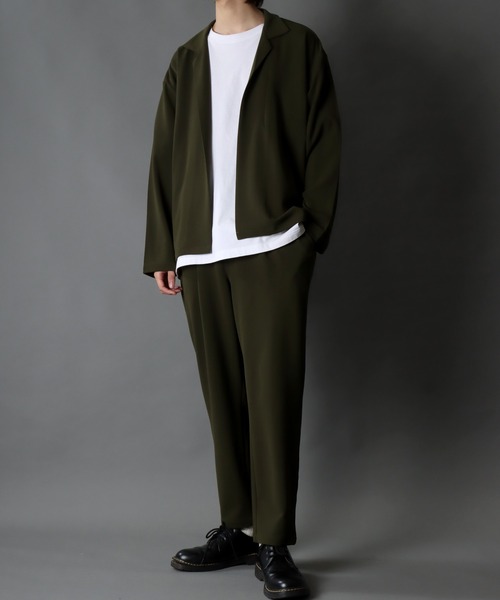SITRY（シトリー）の「amundsen tailored collar BIG jacket/梨地織り テーラード カラー ビッグ ジャケット セットアップ対応可（テーラードジャケット・メンズ・ブラック/チャコールグレー/ベージュ/グレー/グリーン/カーキ/ブラウン/ネイビー・M/L/LL）」の22枚目の写真