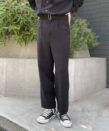 【ZOZO限定】ベルト付きセミワイドスラックスパンツ