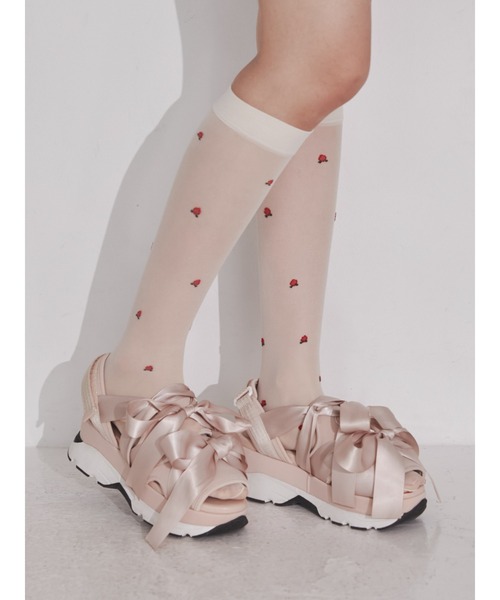 merry jenny（メリージェニー）の「リボンスニーカーサンダル（サンダル・レディース・ブラック/ピンク/アイボリー・SMALL/MEDIUM/LARGE）」の21枚目の写真