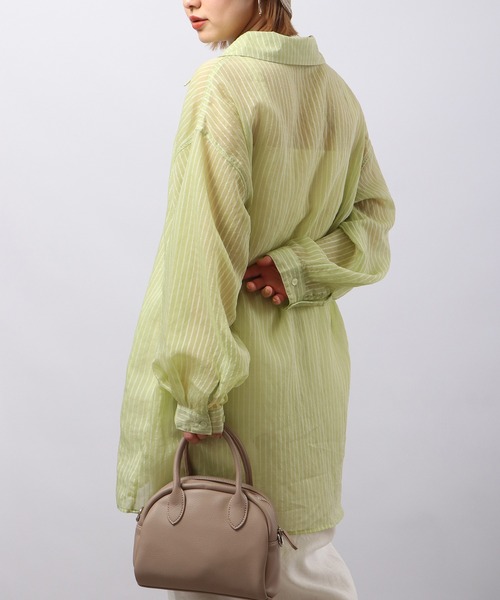 Blasty（ブラスティー）の「BLASTY シアーストライプシャツ（シャツ/ブラウス・レディース・グリーン/ピンク/アイボリー・F）」の2枚目の写真