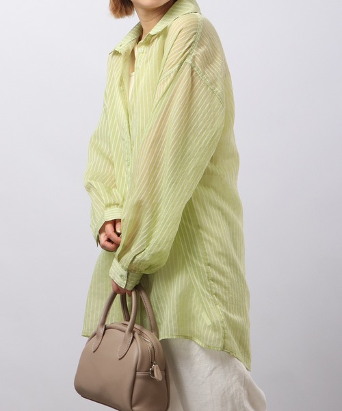 Blasty（ブラスティー）の「BLASTY シアーストライプシャツ（シャツ/ブラウス・レディース・グリーン/ピンク/アイボリー・F）」の8枚目の写真