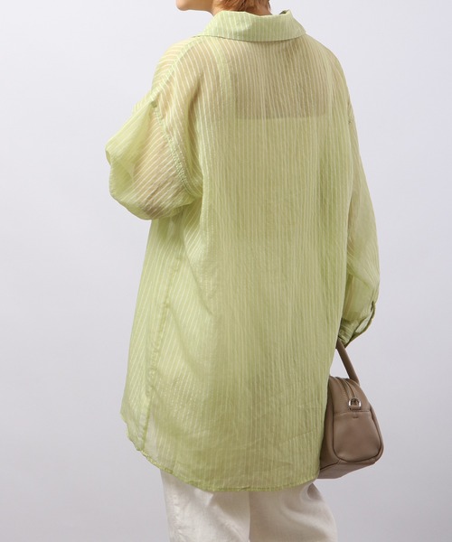 Blasty（ブラスティー）の「BLASTY シアーストライプシャツ（シャツ/ブラウス・レディース・グリーン/ピンク/アイボリー・F）」の13枚目の写真