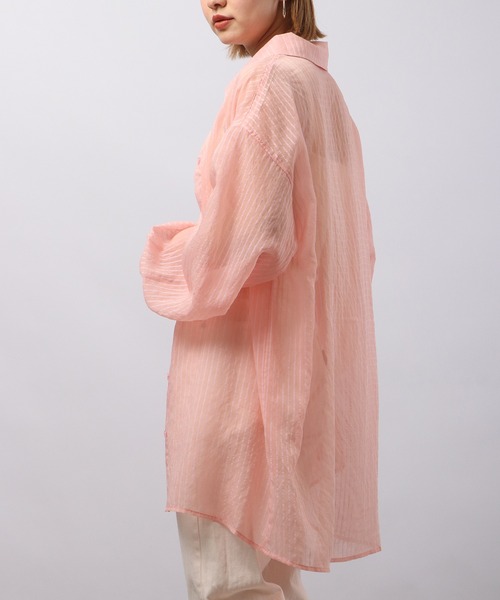 Blasty（ブラスティー）の「BLASTY シアーストライプシャツ（シャツ/ブラウス・レディース・グリーン/ピンク/アイボリー・F）」の21枚目の写真