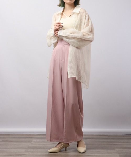 Blasty（ブラスティー）の「BLASTY シアーストライプシャツ（シャツ/ブラウス・レディース・グリーン/ピンク/アイボリー・F）」の5枚目の写真