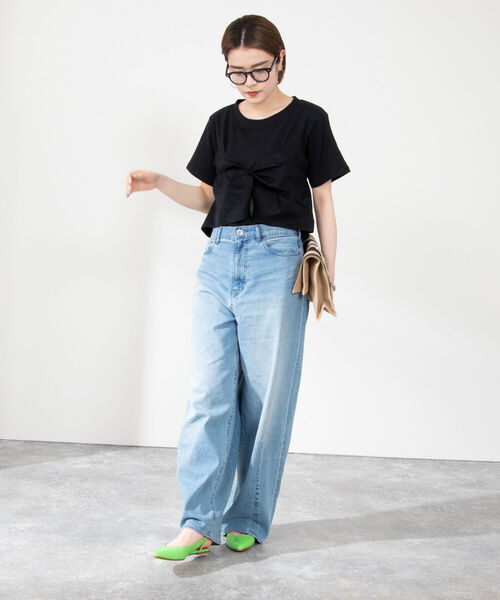 Rie Miller(リエミラー)の「ビスチェ付きTシャツ(Tシャツ/カットソー・レディース・ブラック/ホワイト系その他4/ホワイト系その他5・38)」の22枚目の写真