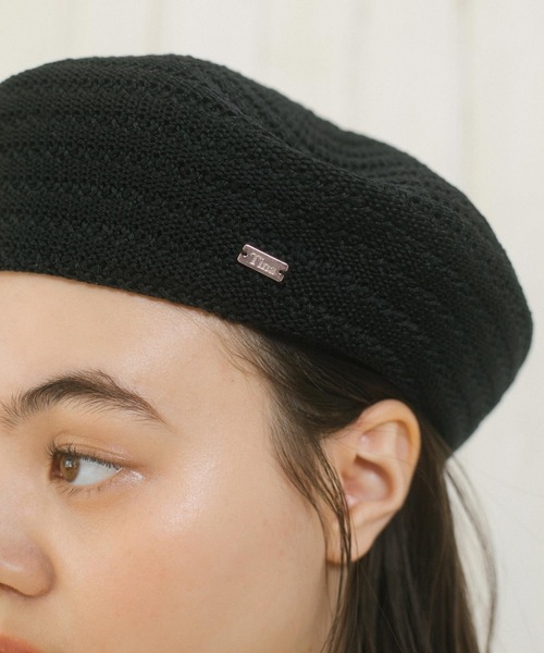 TINA：JOJUN（ティーナジョジュン）の「チャーム付き サマーベレー帽 TINA：JOJUN（ハンチング/ベレー帽・レディース・ブラック・F）」の8枚目の写真