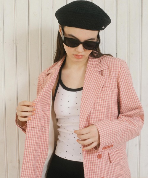 TINA：JOJUN（ティーナジョジュン）の「チャーム付き サマーベレー帽 TINA：JOJUN（ハンチング/ベレー帽・レディース・ブラック・F）」の5枚目の写真