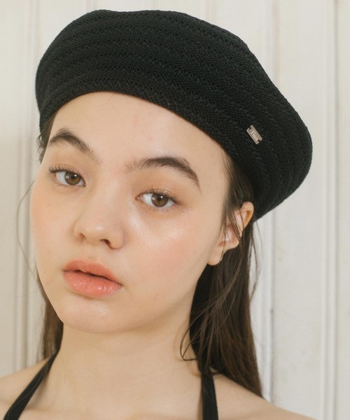 TINA：JOJUN（ティーナジョジュン）の「チャーム付き サマーベレー帽 TINA：JOJUN（ハンチング/ベレー帽・レディース・ブラック・F）」の9枚目の写真