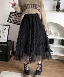 FREE STYLISTS（フリー スタイリスト）の「チュールフリル ロングスカート（スカート）」