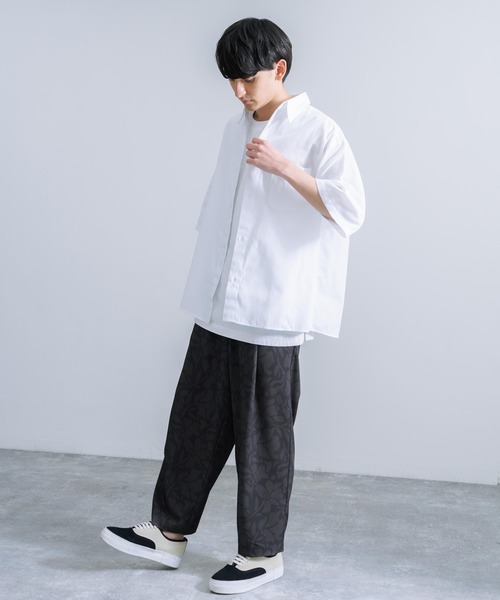 Rocky Monroe(ロッキーモンロー)の「総柄 ワイドテーパード イージーアンクルパンツ(その他パンツ・メンズ・ブラック/グレー/ネイビー・M/L)」の15枚目の写真