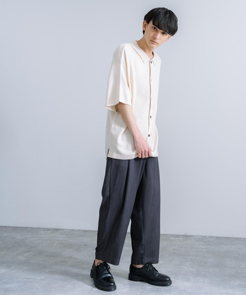 Rocky Monroe(ロッキーモンロー)の「総柄 ワイドテーパード イージーアンクルパンツ(その他パンツ・メンズ・ブラック/グレー/ネイビー・M/L)」の5枚目の写真
