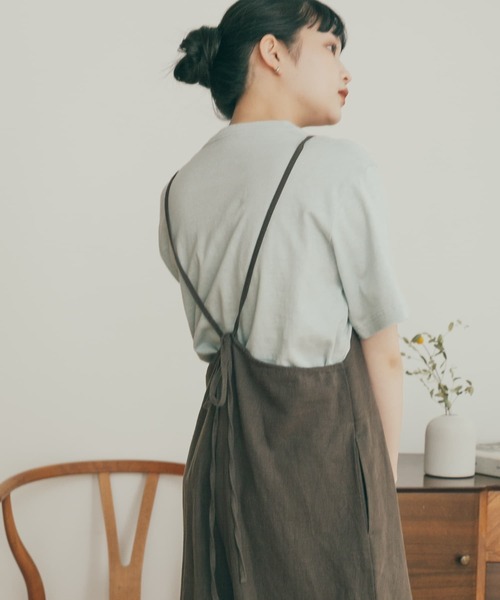 FORK&SPOON(フォークアンドスプーン)の「FORK&SPOON ベルギーリネンショートスリーブTシャツ(Tシャツ/カットソー・レディース・チャコールグレー/ブルー系その他/オフホワイト・1)」の21枚目の写真