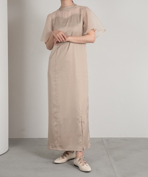 Amiur（エミレ）の「sheer flare sleeve dress（ワンピース）」 - WEAR