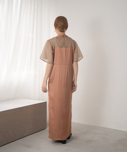 Amiur（エミレ）の「sheer flare sleeve dress（ワンピース）」 - WEAR