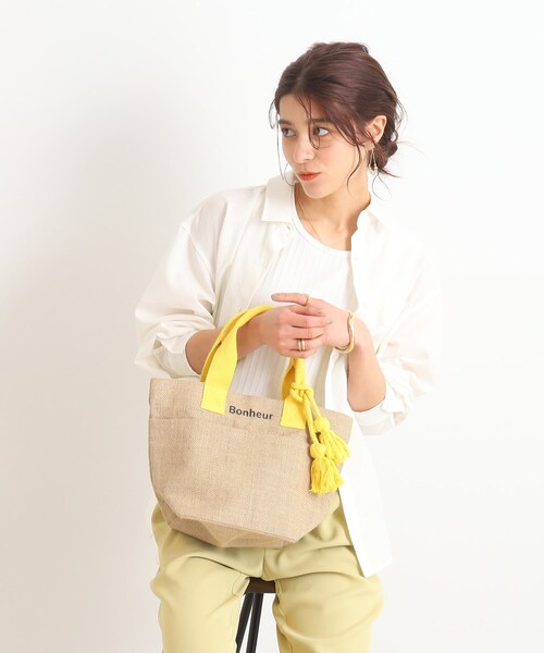 SHOO・LA・RUE（シューラルー）の「◆ジュートランチトートバッグ（トートバッグ・レディース・ブラック/イエロー/オレンジ/ブラック系・00）」の14枚目の写真