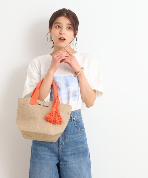 SHOO・LA・RUE（シューラルー）の「◆ジュートランチトートバッグ（トートバッグ・レディース・ブラック/イエロー/オレンジ/ブラック系・00）」の11枚目の写真