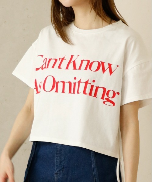 Per sist ence(パーシエンス)の「Per sist ence/パーシエンス サイドドロストクロップド丈Tシャツ(Tシャツ/カットソー・レディース・ホワイト/ブラック・FREE)」の5枚目の写真