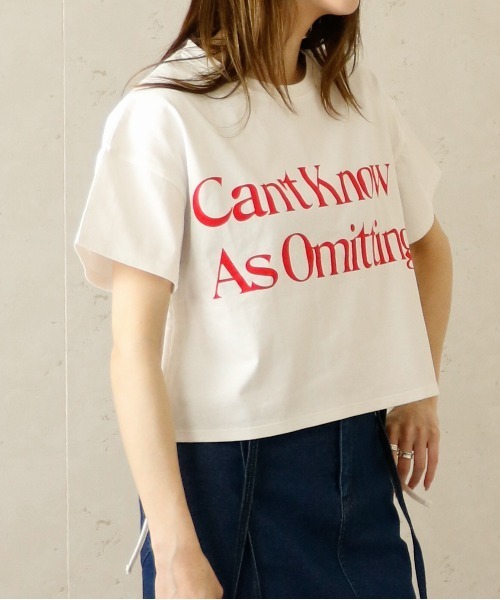 Per sist ence(パーシエンス)の「Per sist ence/パーシエンス サイドドロストクロップド丈Tシャツ(Tシャツ/カットソー・レディース・ホワイト/ブラック・FREE)」の7枚目の写真