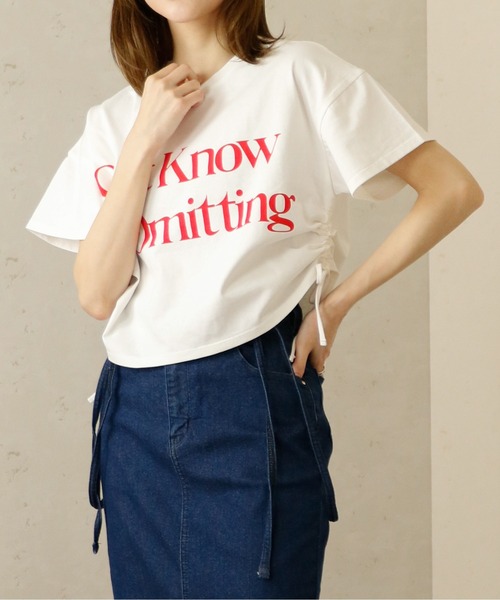 Per sist ence(パーシエンス)の「Per sist ence/パーシエンス サイドドロストクロップド丈Tシャツ(Tシャツ/カットソー・レディース・ホワイト/ブラック・FREE)」の10枚目の写真