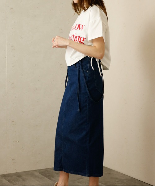 Per sist ence(パーシエンス)の「Per sist ence/パーシエンス サイドドロストクロップド丈Tシャツ(Tシャツ/カットソー・レディース・ホワイト/ブラック・FREE)」の18枚目の写真