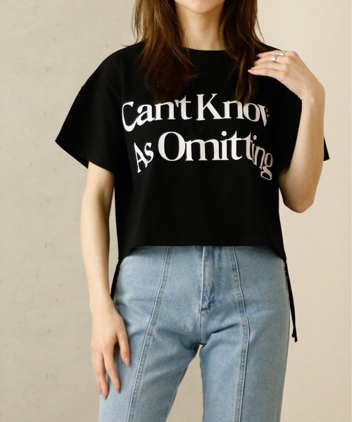 Per sist ence(パーシエンス)の「Per sist ence/パーシエンス サイドドロストクロップド丈Tシャツ(Tシャツ/カットソー・レディース・ホワイト/ブラック・FREE)」の22枚目の写真